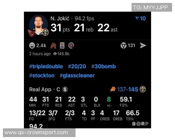 约基奇三节三双次数已达69次有望成为NBA历史三双王